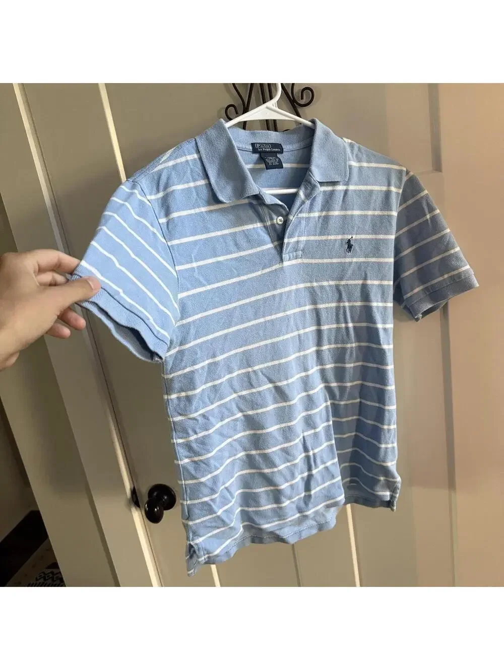 🩵 Polo Ralph Lauren Youth Striped Polo Shirt L (14–16)